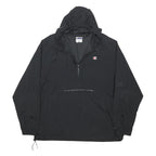 CHAMPION Mens Black Nylon Windbreaker Jacket XL Zip Plain Sports Casual
