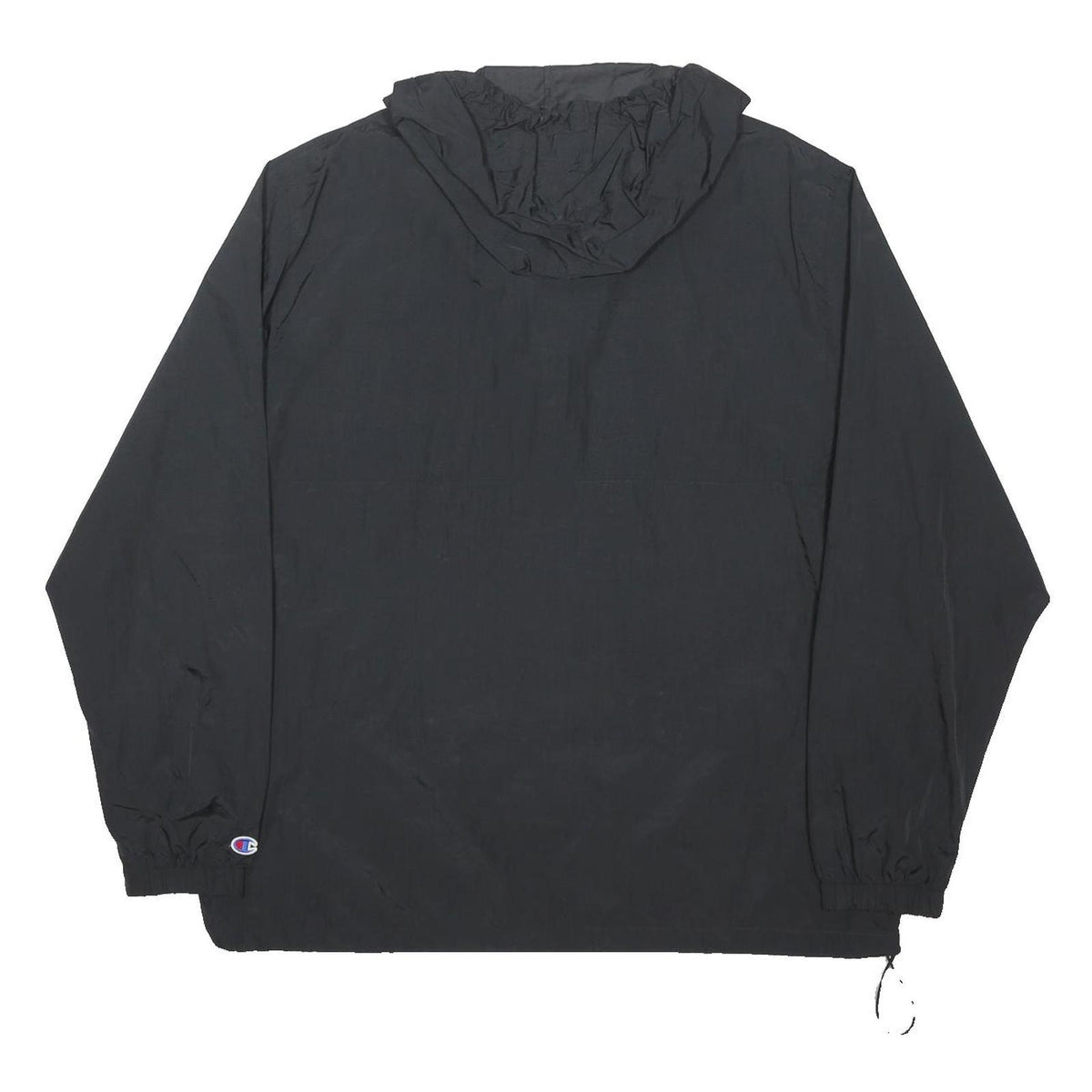 CHAMPION Mens Black Nylon Windbreaker Jacket XL Zip Plain Sports Casual