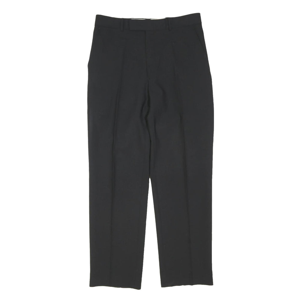 MOSS Mens Wool Blend Black Regular Fit Straight Leg Trousers W30 L40 Classic