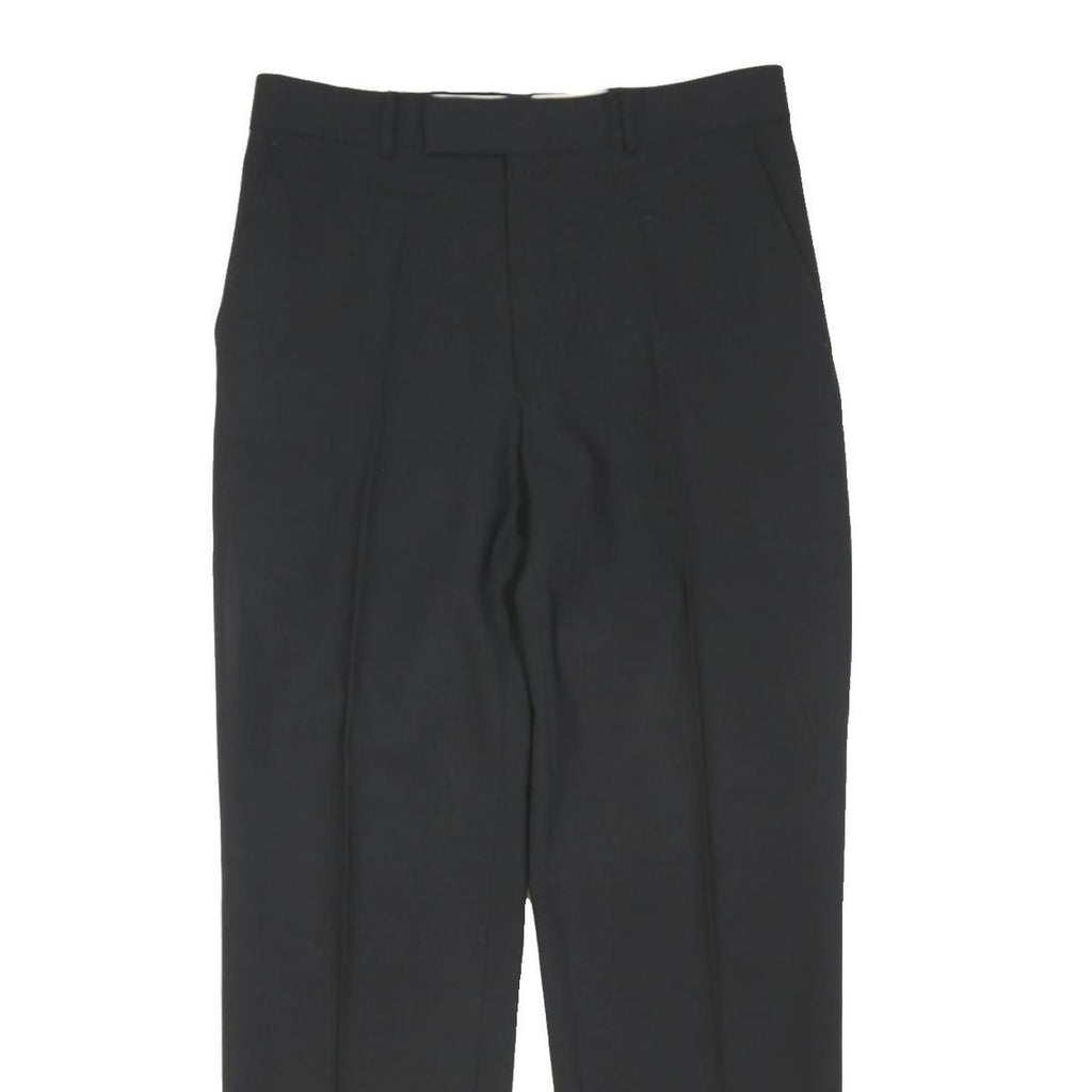 MOSS Mens Wool Blend Black Regular Fit Straight Leg Trousers W30 L40 Classic