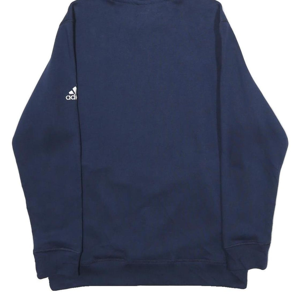 ADIDAS Mens Navy Austin Junior Volleyball Hoodie L Cotton Blend Casual Pullover