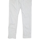 GUESS Mens White Regular Fit Straight Denim Jeans W36 L31 Zip Cotton Blend