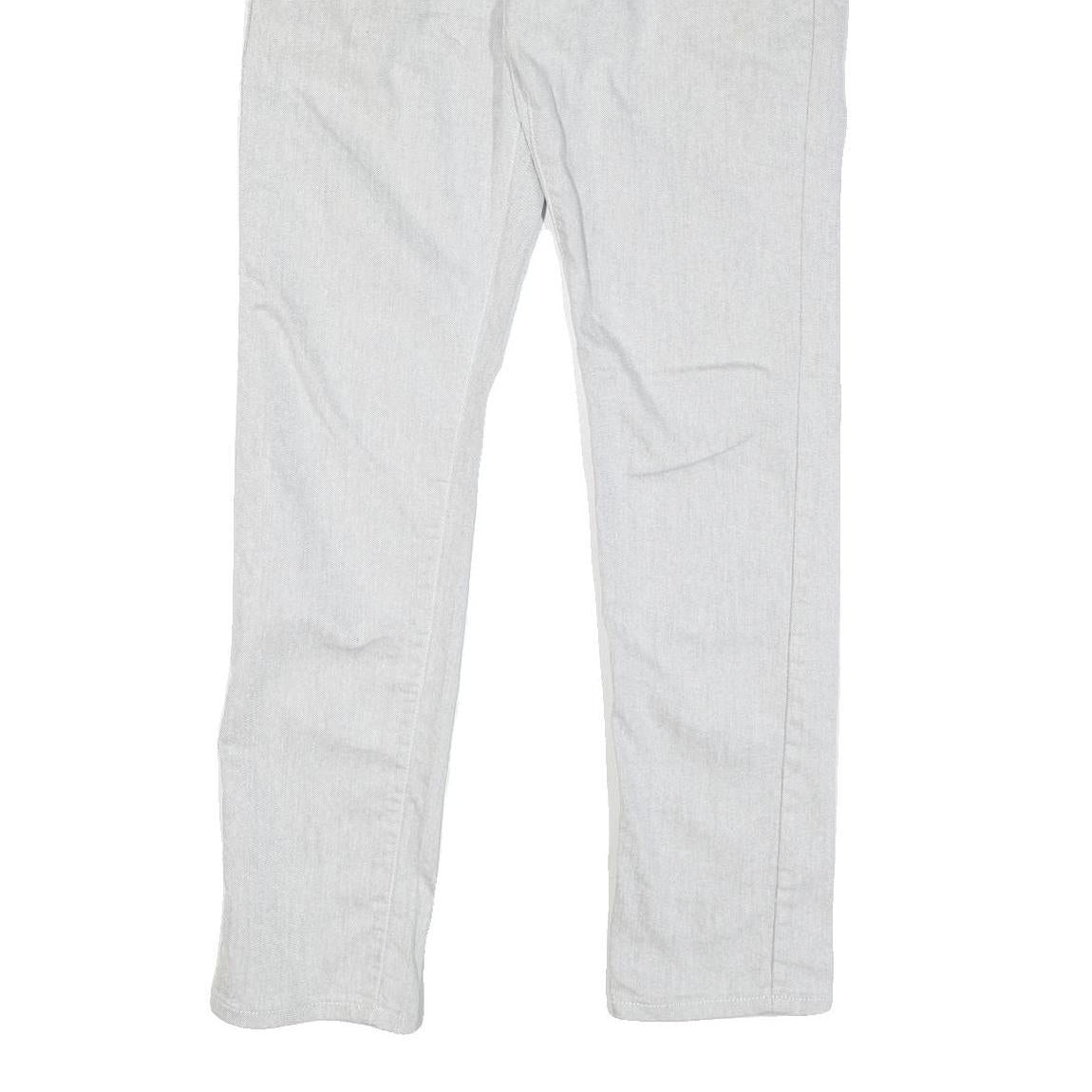 GUESS Mens White Regular Fit Straight Denim Jeans W36 L31 Zip Cotton Blend