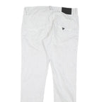 GUESS Mens White Regular Fit Straight Denim Jeans W36 L31 Zip Cotton Blend