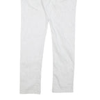 GUESS Mens White Regular Fit Straight Denim Jeans W36 L31 Zip Cotton Blend