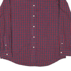 CHAPS Mens Red & Blue Check Shirt L Button-Down Collar Long Sleeve Cotton Blend