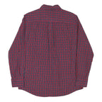 CHAPS Mens Red & Blue Check Shirt L Button-Down Collar Long Sleeve Cotton Blend