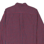 CHAPS Mens Red & Blue Check Shirt L Button-Down Collar Long Sleeve Cotton Blend