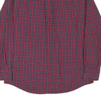 CHAPS Mens Red & Blue Check Shirt L Button-Down Collar Long Sleeve Cotton Blend