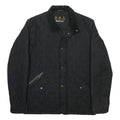 BARBOUR Mens Black Quilted Jacket S Polyester Classic Zip Casual Outdoor