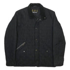 BARBOUR Mens Black Quilted Jacket S Polyester Classic Zip Casual Outdoor