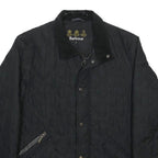 BARBOUR Mens Black Quilted Jacket S Polyester Classic Zip Casual Outdoor