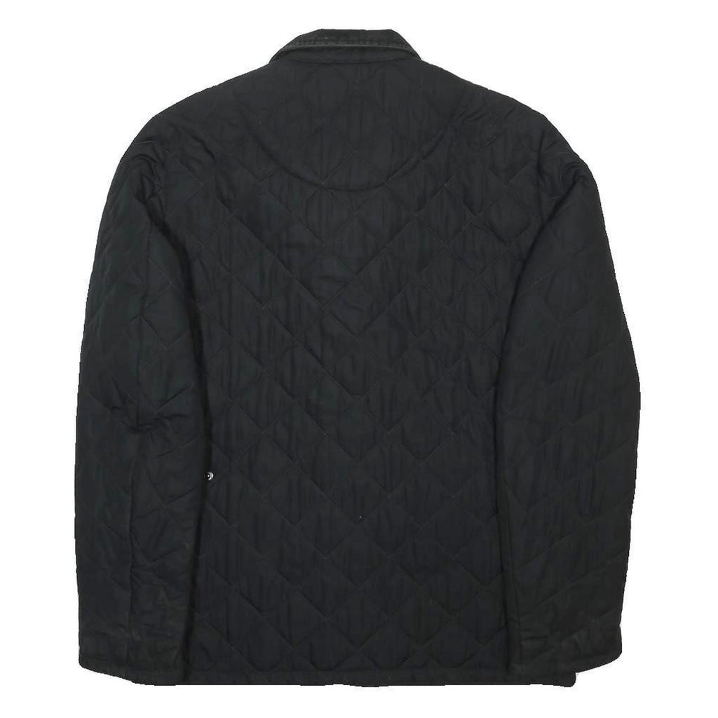 BARBOUR Mens Black Quilted Jacket S Polyester Classic Zip Casual Outdoor