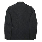 BARBOUR Mens Black Quilted Jacket S Polyester Classic Zip Casual Outdoor