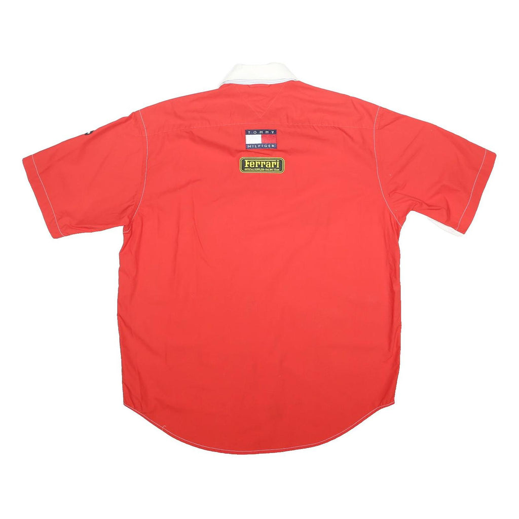 TOMMY HILFIGER X FERRARI Mens White & Red Racing Team Shirt L Limited Edition