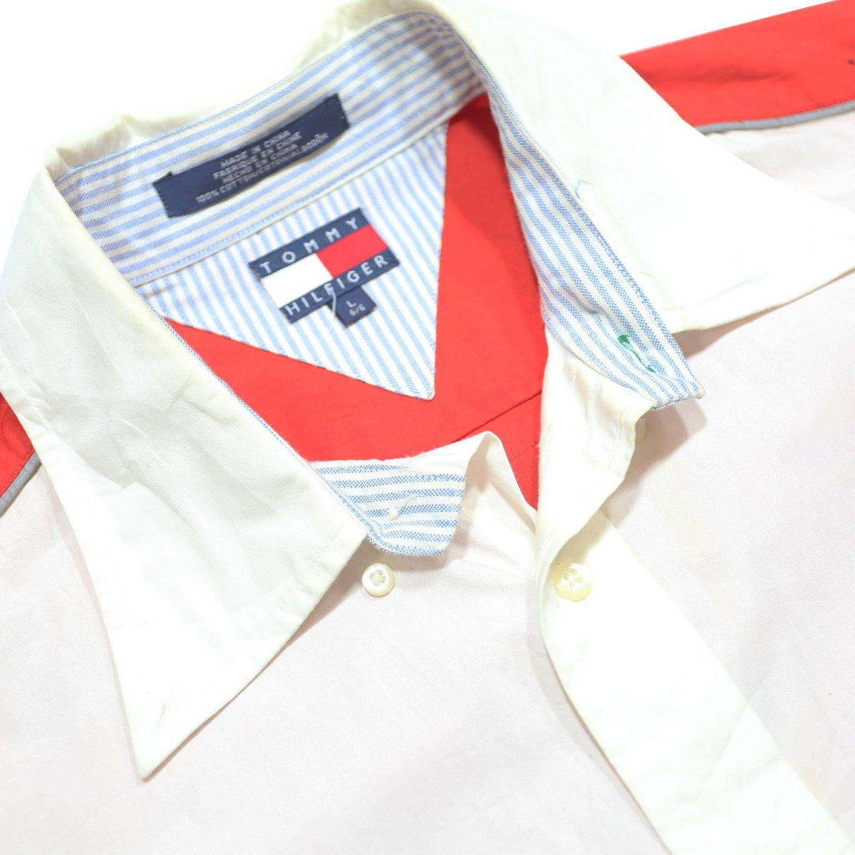 TOMMY HILFIGER X FERRARI Mens White & Red Racing Team Shirt L Limited Edition