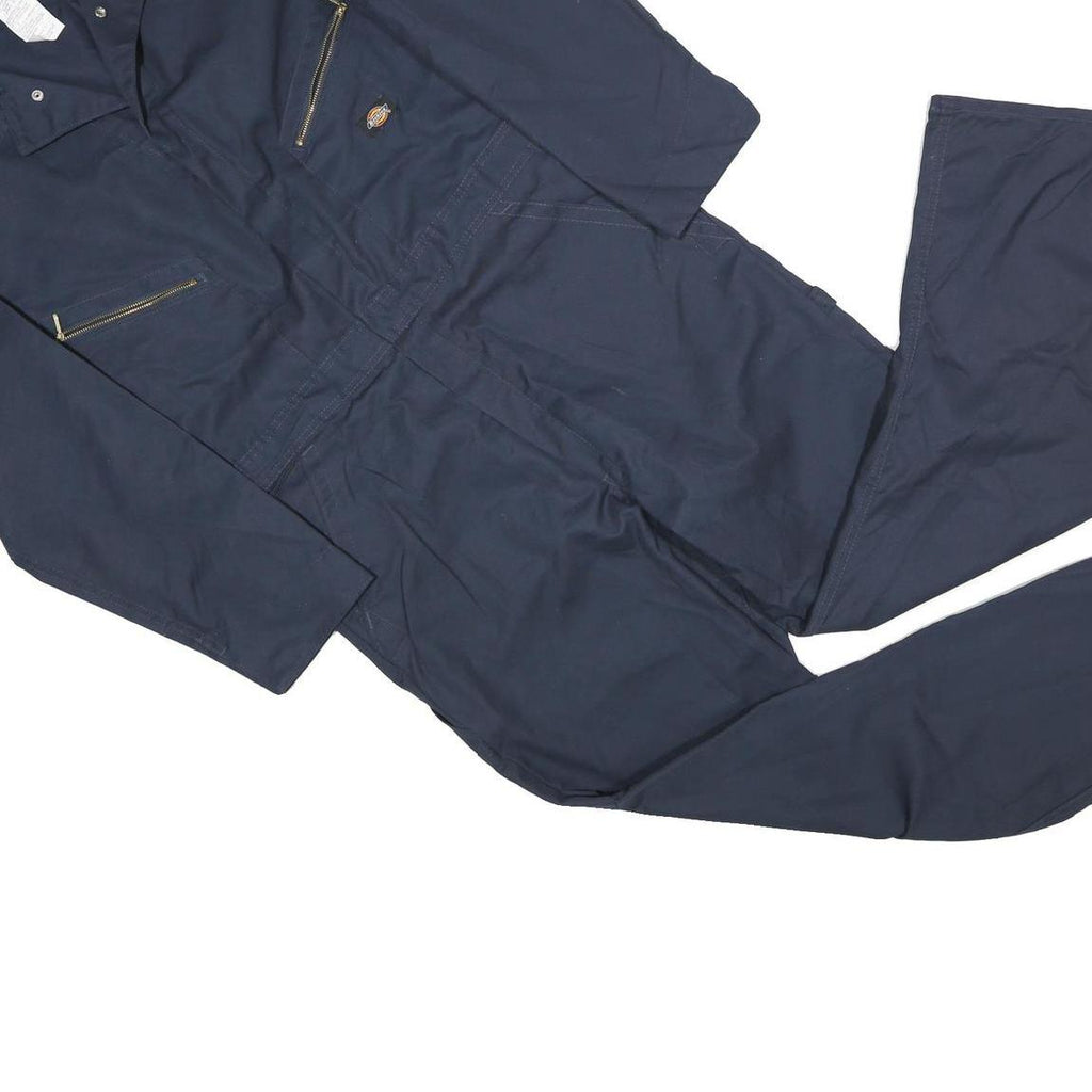 DICKIES Mens Navy Blue Cotton Dungarees L W40 L29 Workwear Zip Pockets