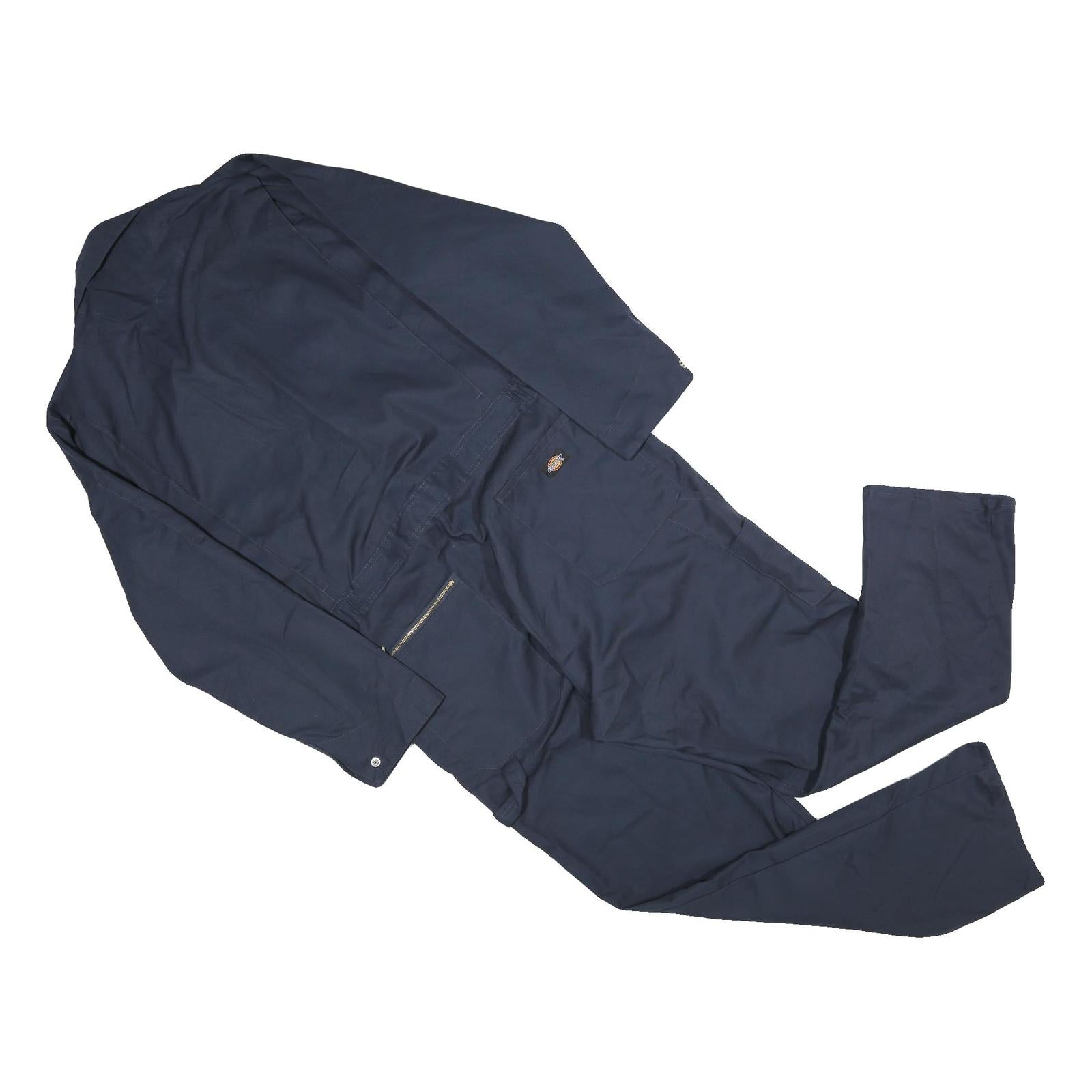DICKIES Mens Navy Blue Cotton Dungarees L W40 L29 Workwear Zip Pockets