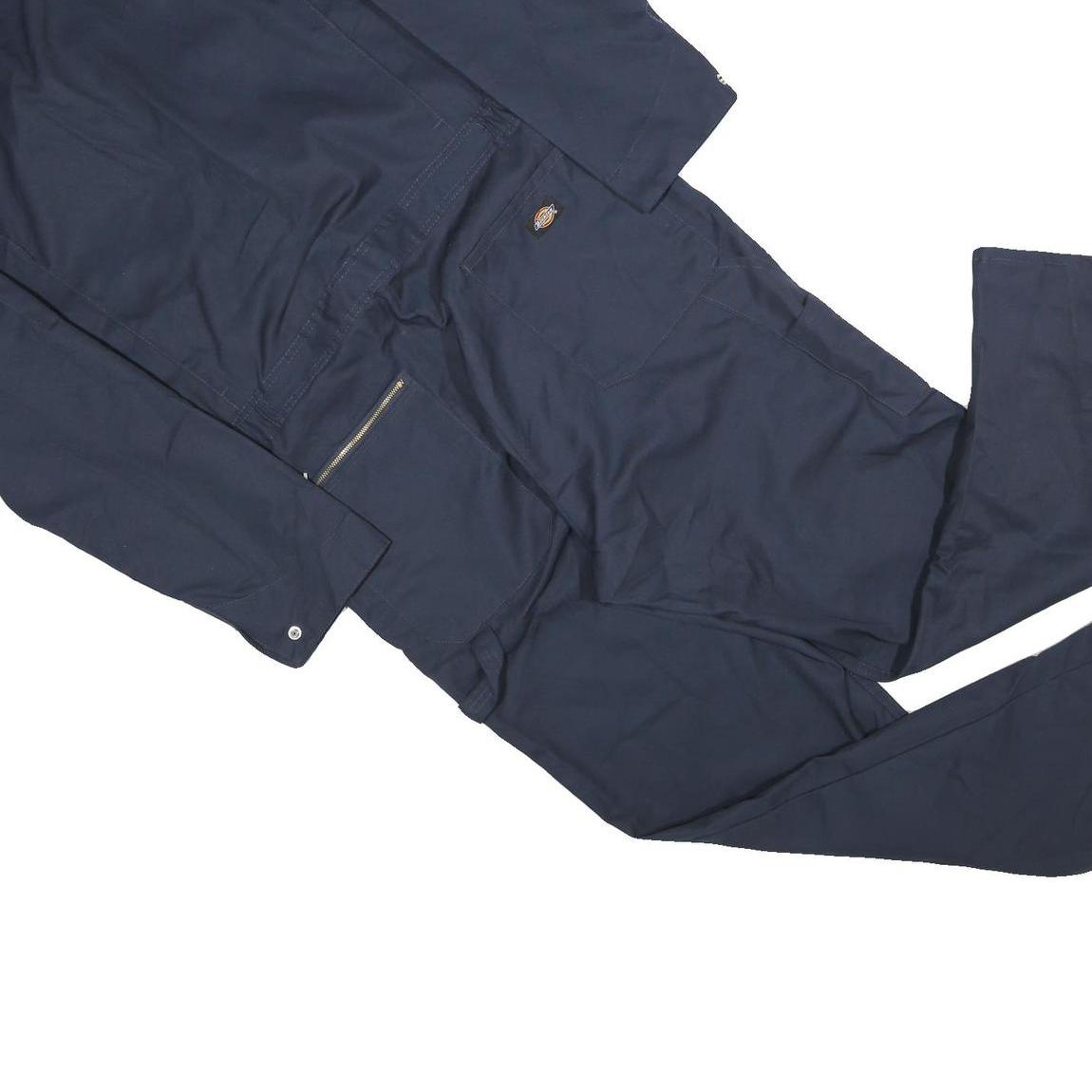 DICKIES Mens Navy Blue Cotton Dungarees L W40 L29 Workwear Zip Pockets