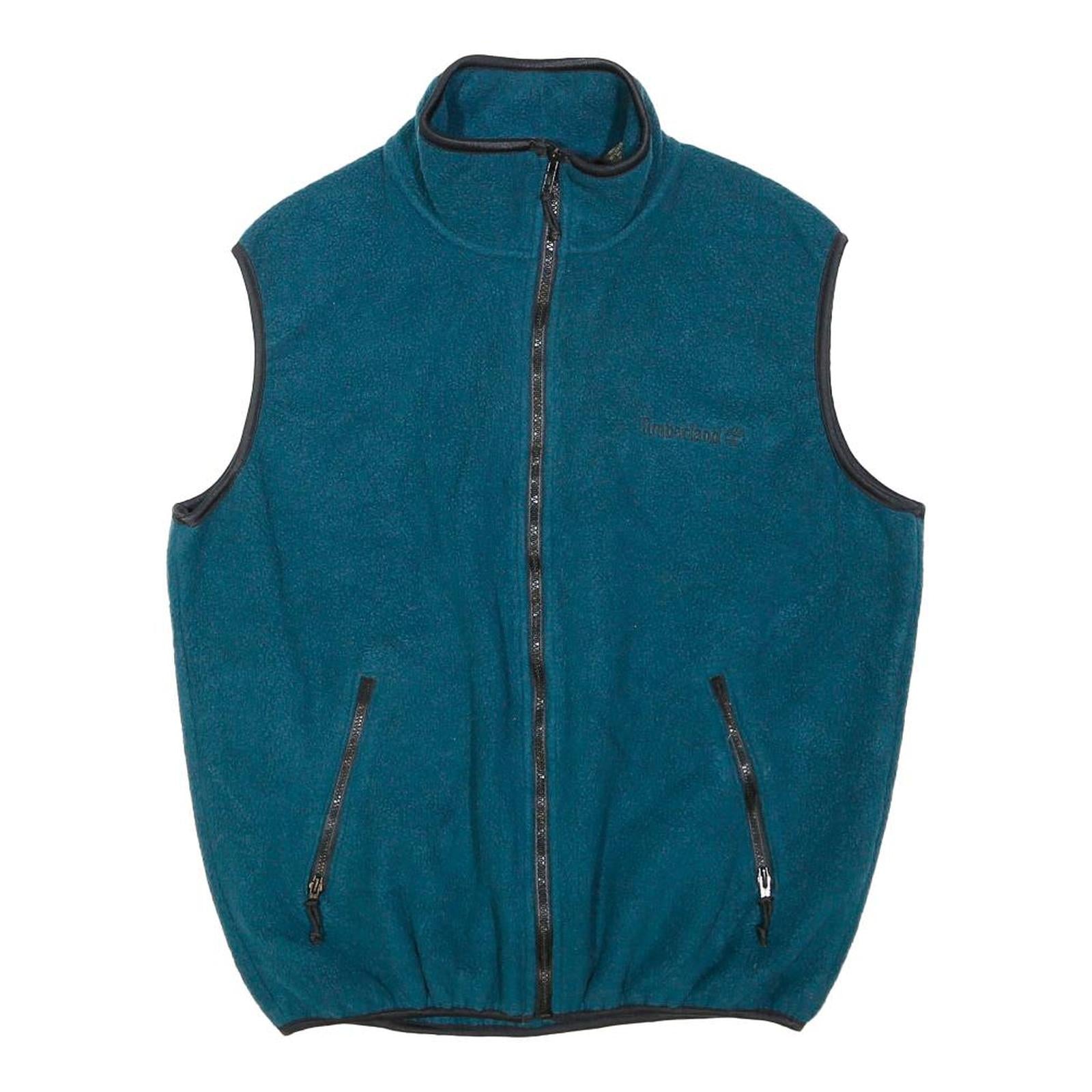 TIMBERLAND Mens Blue Polyester Fleece Jacket S Zip Pockets Soft Warm