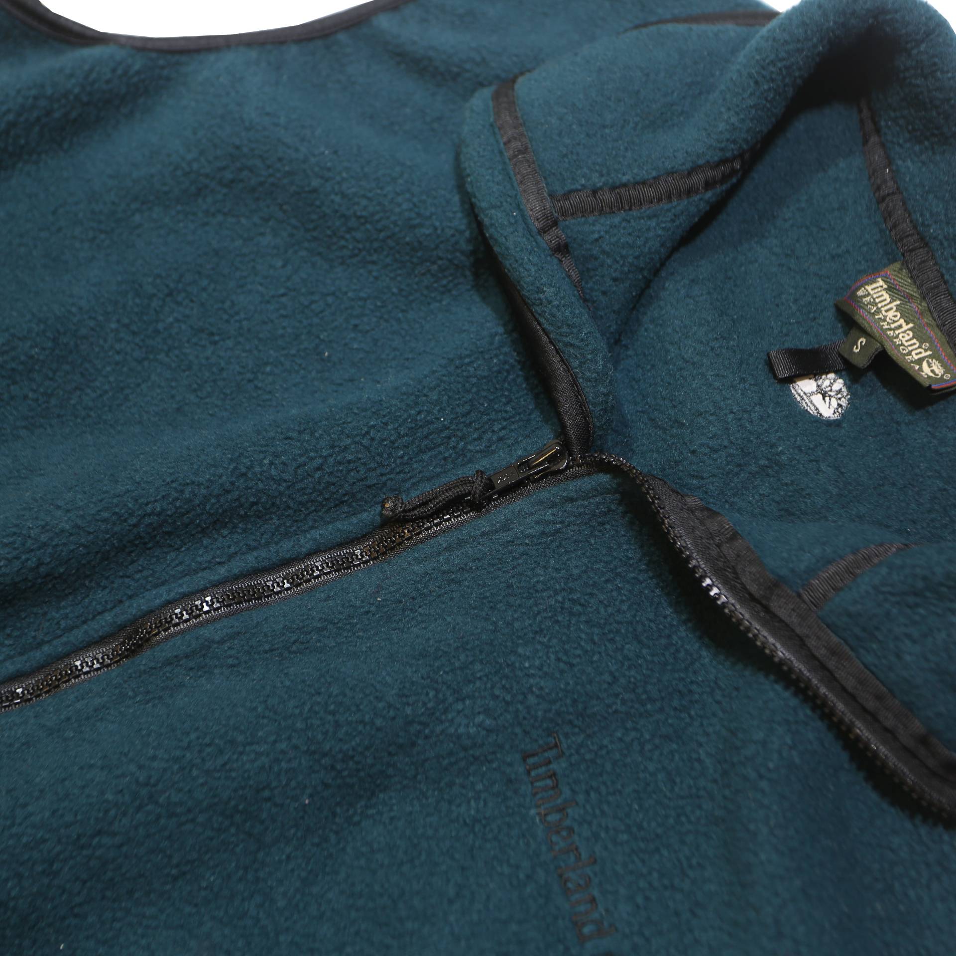 TIMBERLAND Mens Blue Polyester Fleece Jacket S Zip Pockets Soft Warm