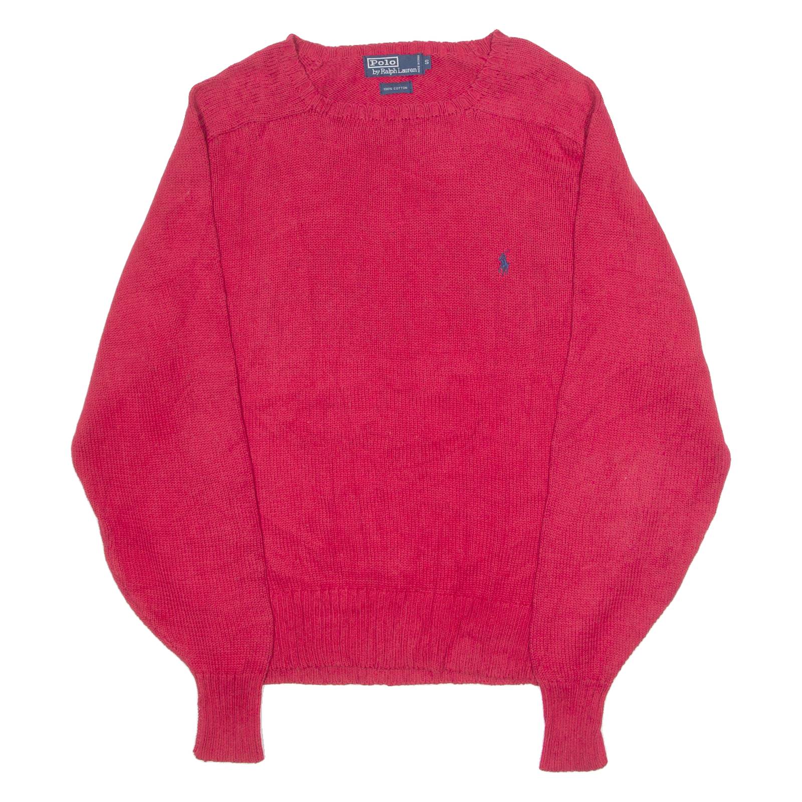POLO RALPH LAUREN Mens Jumper Red Tight Knit S