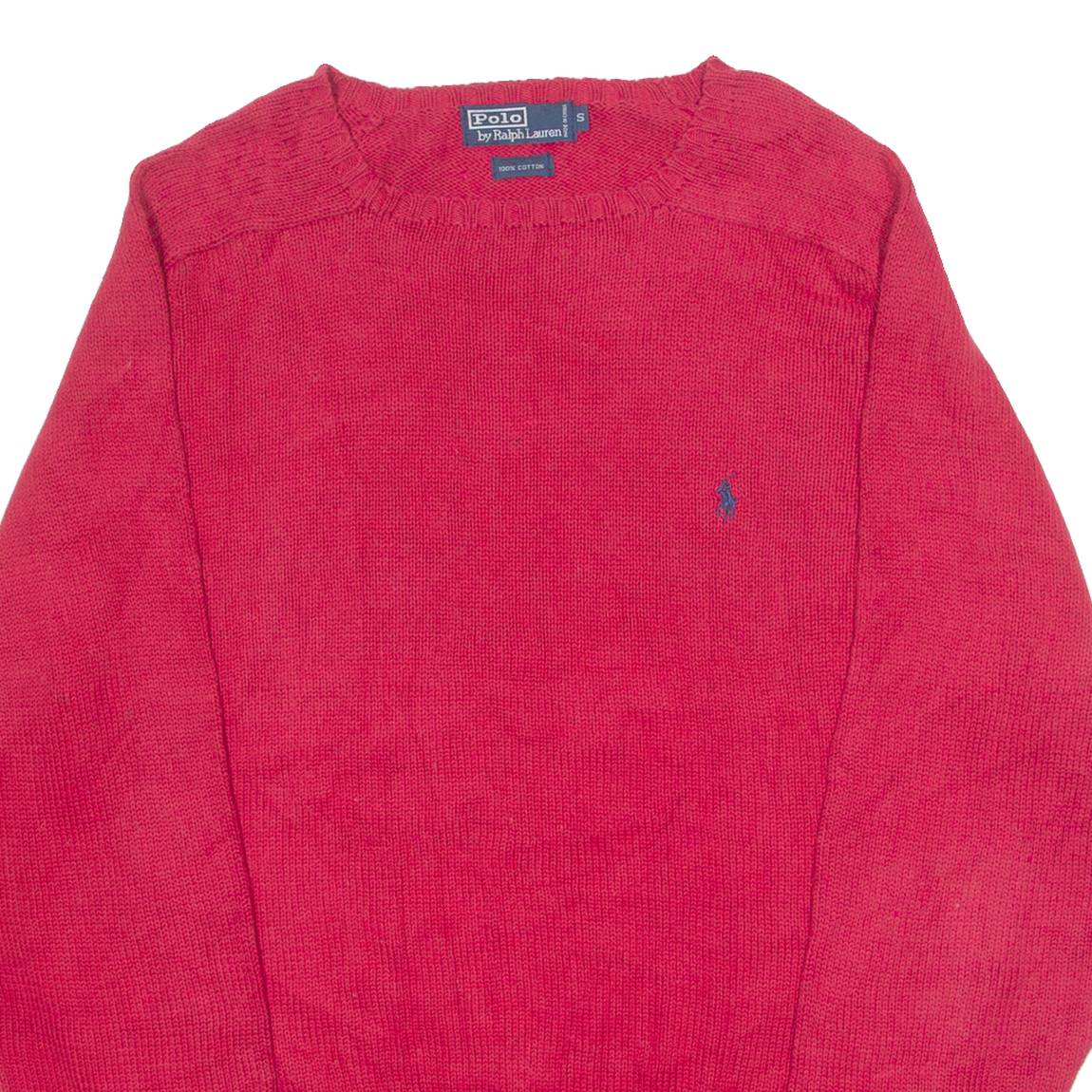 POLO RALPH LAUREN Mens Jumper Red Tight Knit S