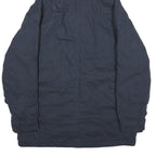 WRANGLER Mens Navy Blue Cotton Blend Jacket L Hooded Zip Casual Outerwear