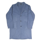 Mens Blue Cotton Blend Jacket M Button Closure Plain Casual Workwear