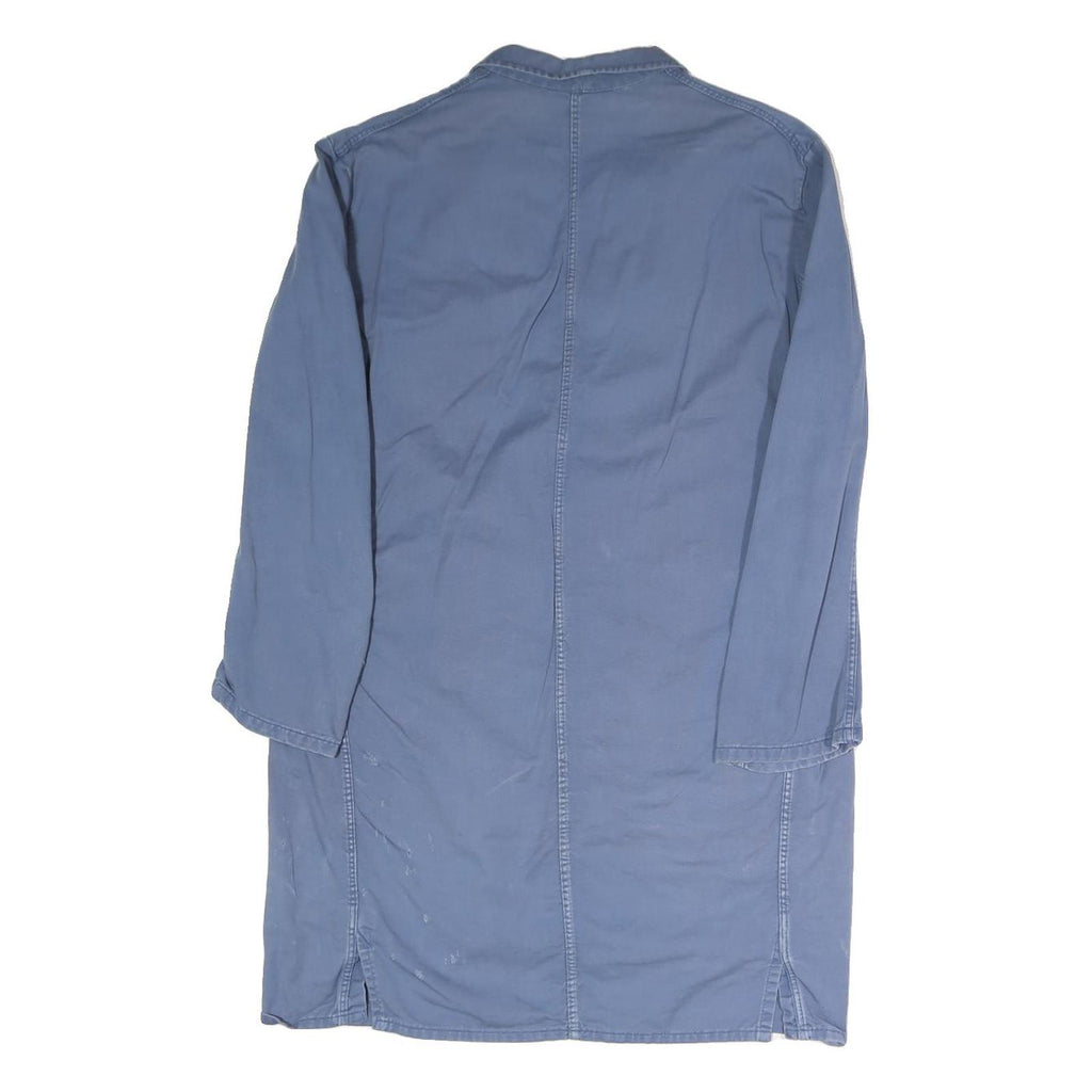 Mens Blue Cotton Blend Jacket M Button Closure Plain Casual Workwear