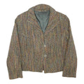 Womens Beige Wool Blend Button Jacket M Woven Classic Stylish Warm Wear