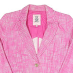 JUICY COUTURE Womens Pink & White Cotton Blend Blazer Jacket M Woven Button