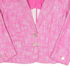 JUICY COUTURE Womens Pink & White Cotton Blend Blazer Jacket M Woven Button