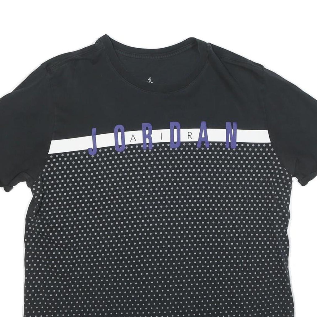 AIR JORDAN Mens Black & Purple Graphic T-Shirt M Short Sleeve Crew Neck