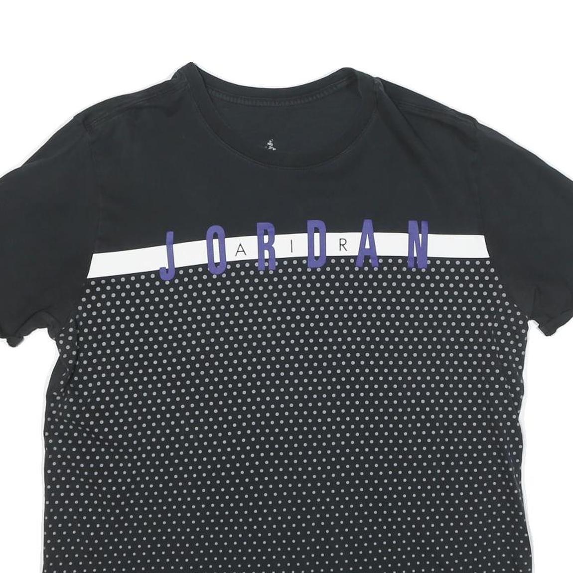 AIR JORDAN Mens Black & Purple Graphic T-Shirt M Short Sleeve Crew Neck