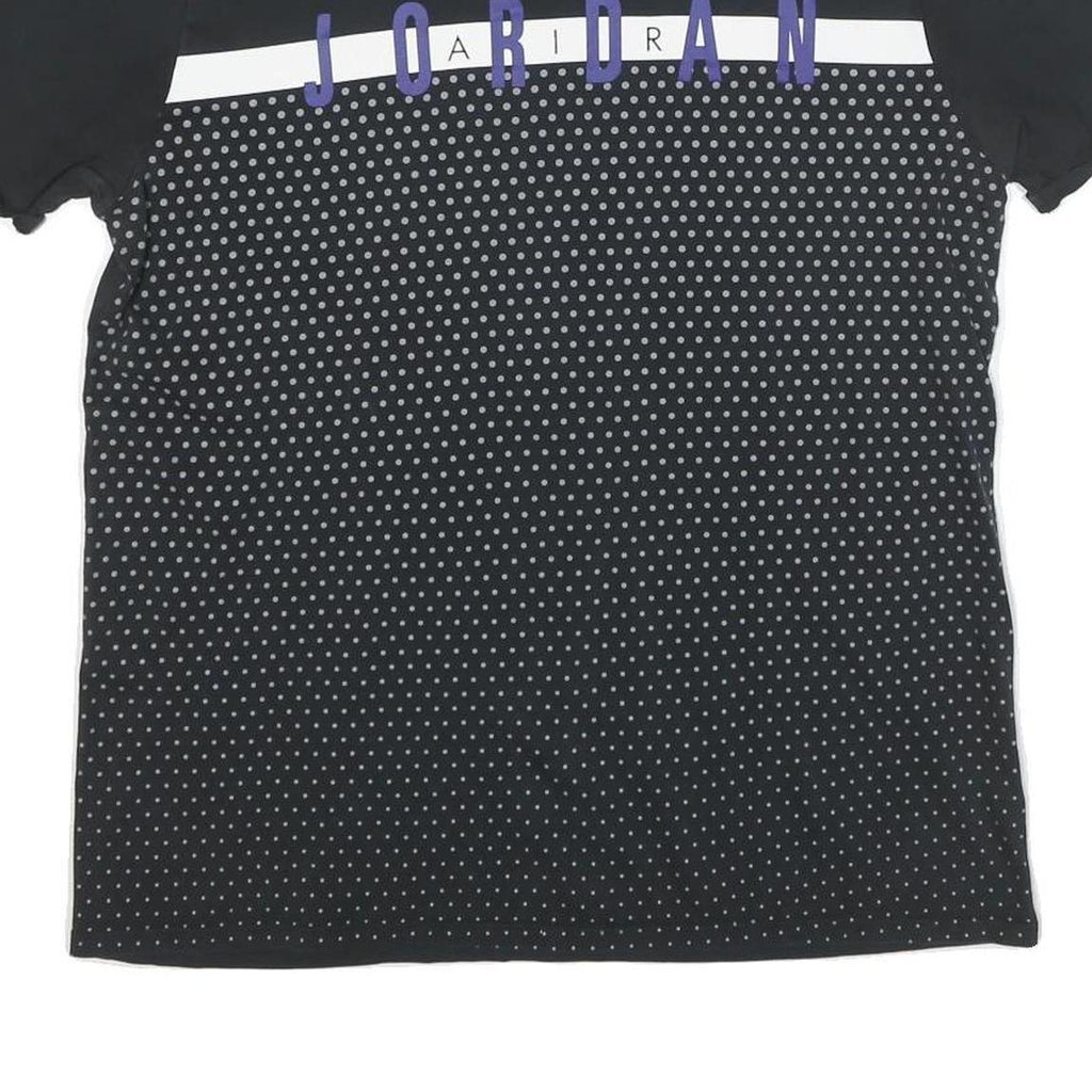 AIR JORDAN Mens Black & Purple Graphic T-Shirt M Short Sleeve Crew Neck