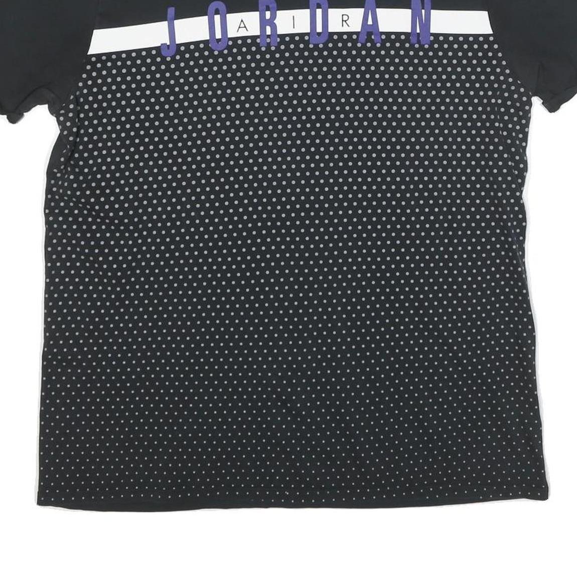 AIR JORDAN Mens Black & Purple Graphic T-Shirt M Short Sleeve Crew Neck