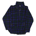 EDDIE BAUER Womens Blue & Green Check Fleece Jacket L Polyester Zip