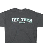 CHAMPION Mens Grey Ivy Tech Alumni Graphic T-Shirt L Short Sleeve Crew Neck
