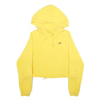 LEVI'S Womens Yellow Hoodie S Cotton Blend Drawstring Casual Sweatshirt