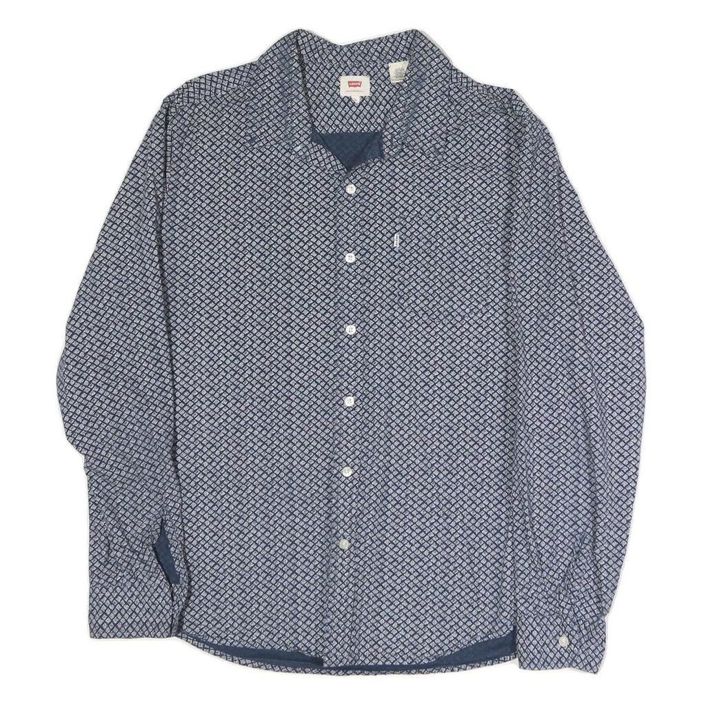 LEVI'S Mens Blue Pattern Shirt XL Cotton Long Sleeve Button Closure Casual