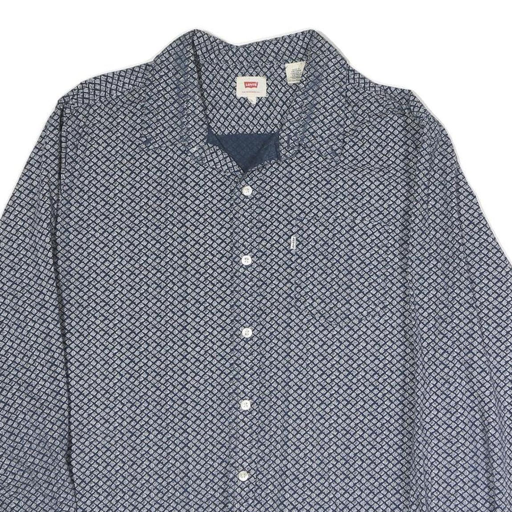 LEVI'S Mens Blue Pattern Shirt XL Cotton Long Sleeve Button Closure Casual
