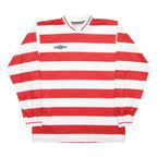 UNDER ARMOUR Mens Red & White Striped Long Sleeve Crew Neck T-Shirt L