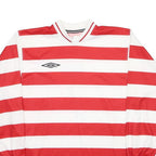 UNDER ARMOUR Mens Red & White Striped Long Sleeve Crew Neck T-Shirt L