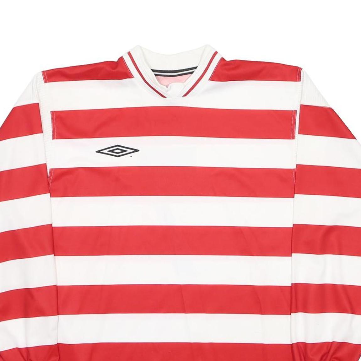 UNDER ARMOUR Mens Red & White Striped Long Sleeve Crew Neck T-Shirt L
