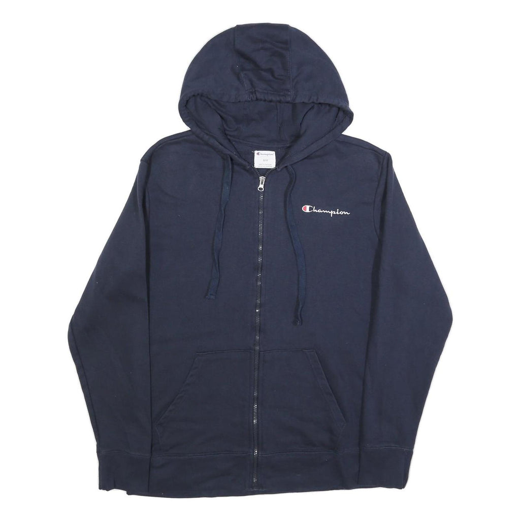 CHAMPION Mens Blue Full Zip Hoodie M Cotton Blend Sweatshirt