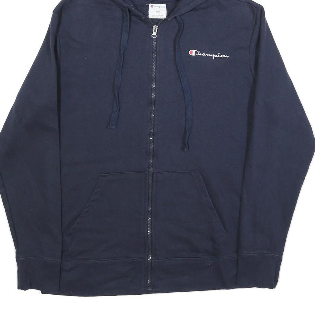 CHAMPION Mens Blue Full Zip Hoodie M Cotton Blend Sweatshirt