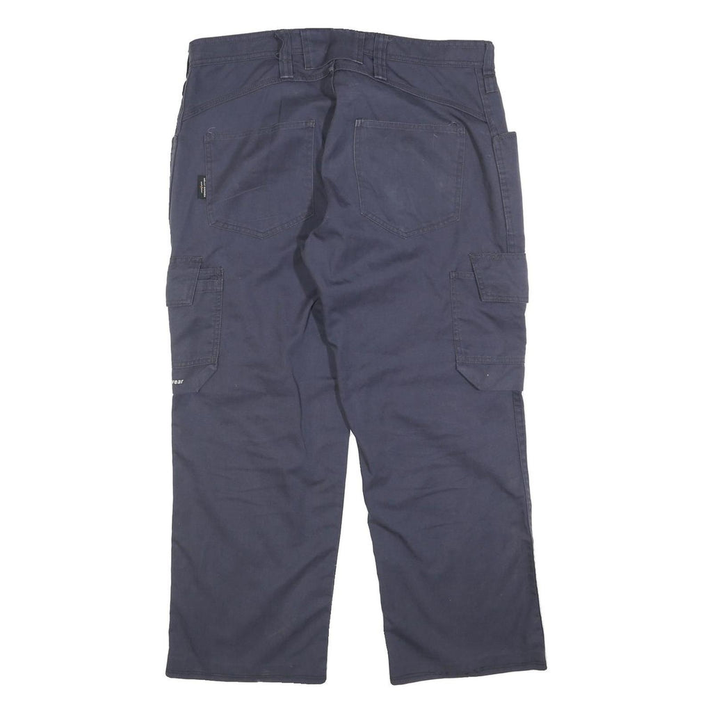 HELLY HANSEN Mens Cotton Blend Navy Regular Fit Cargo Trousers W38 L28 Workwear