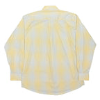 BURBERRY Mens Yellow & White Check Shirt L Long Sleeve Button Collar Casual