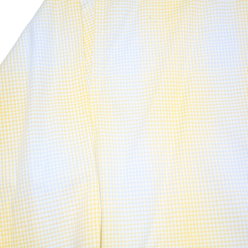 BURBERRY Mens Yellow & White Check Shirt L Long Sleeve Button Collar Casual